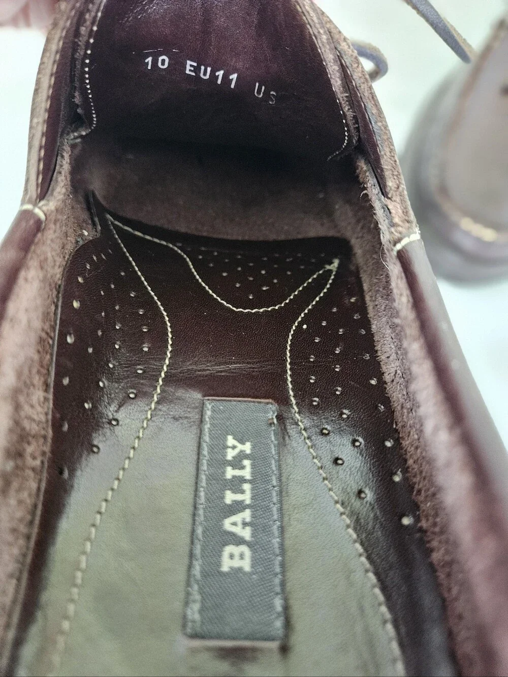 Bally of Switzerland Brown Leather Boat Shoes Deck Moccasins Plume Style